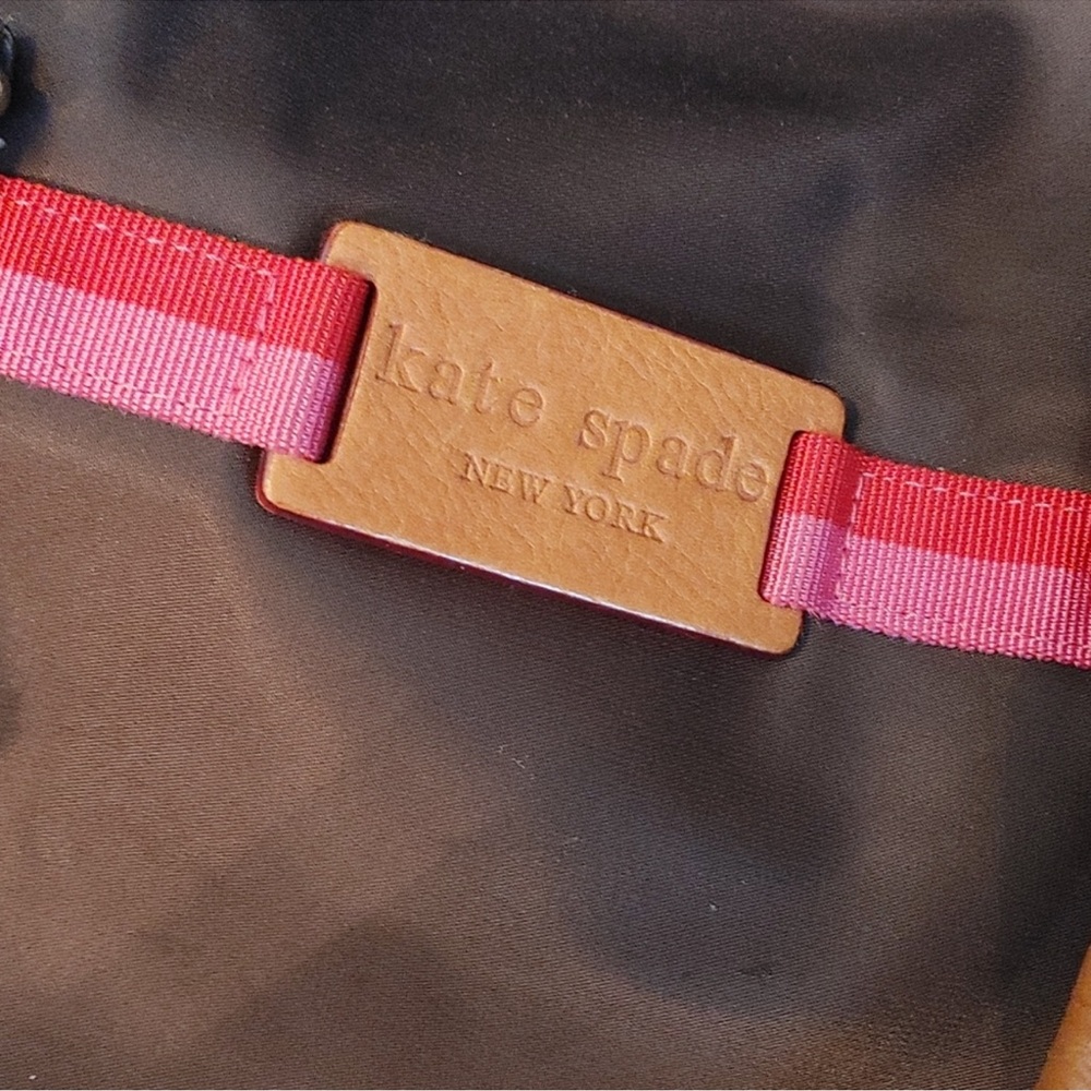 Kate Spade Vintage Brown Nylon & Tan Leather Trim & Handled Women's Satchel - Picture 2 of 16